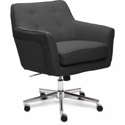 Promo 🛒 Scranton & Co Modern Home Office Chair Graphite Twill Fabric 🔥 -Deals Writing Desks Store 2438024 20 L