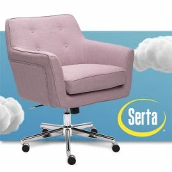 Brand new 🧨 Scranton & Co Modern Home Office Chair Lilac Purple Twill Fabric 🥰 -Deals Writing Desks Store 2438025 13 L