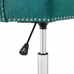 Outlet 🥰 Scranton & Co Button Tufted Upholstered Swivel Office Chair In Teal 🥰 -Deals Writing Desks Store 2438033 14 L