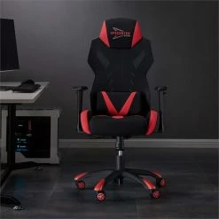 Best Pirce 👍 Scranton & Co Modern Mesh Gaming Computer Chair In Black And Red ✨ -Deals Writing Desks Store 2438034 22 L