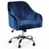 Coupon 👍 Scranton & Co Glam Velvet Home Office Swivel Chair In Navy Blue 🎉 -Deals Writing Desks Store 2438043 L