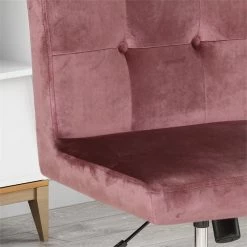 New 🎉 Scranton & Co Modern Glam Tufted Home Office Swivel Chair In Blush ❤️ -Deals Writing Desks Store 2438044 3 L