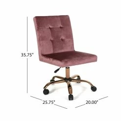 New 🎉 Scranton & Co Modern Glam Tufted Home Office Swivel Chair In Blush ❤️ -Deals Writing Desks Store 2438044 6 L