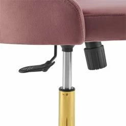 Discount 🔔 Scranton & Co Performance Velvet Tufted Office Swivel Chair In Gold And Rose 🛒 -Deals Writing Desks Store 2438053 6 L