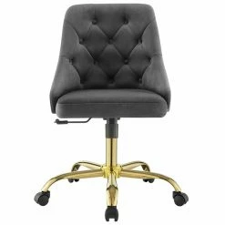 Budget 💯 Scranton & Co Performance Velvet Tufted Office Swivel Chair In Gold And Gray 🥰 13 Budget 💯 Scranton & Co Performance Velvet Tufted Office Swivel Chair In Gold And Gray 🥰 -Deals Writing Desks Store 2438054 2 L
