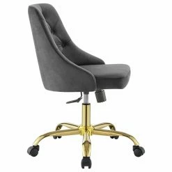 Budget 💯 Scranton & Co Performance Velvet Tufted Office Swivel Chair In Gold And Gray 🥰 14 Budget 💯 Scranton & Co Performance Velvet Tufted Office Swivel Chair In Gold And Gray 🥰 -Deals Writing Desks Store 2438054 3 L