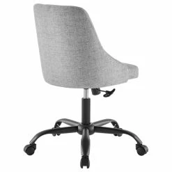 Promo 🌟 Scranton & Co Fabric Tufted Office Swivel Chair In Black And Light Gray ✔️ -Deals Writing Desks Store 2438056 4 L