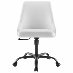Hot Sale 💯 Scranton & Co Faux Leather Upholstered Office Swivel Chair In Black And White 🤩 -Deals Writing Desks Store 2438059 2 L