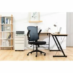 Brand new 🔔 Scranton & Co Modern Modern Mesh Office Swivel Chair In Grey 🧨 -Deals Writing Desks Store 2438117 4 L