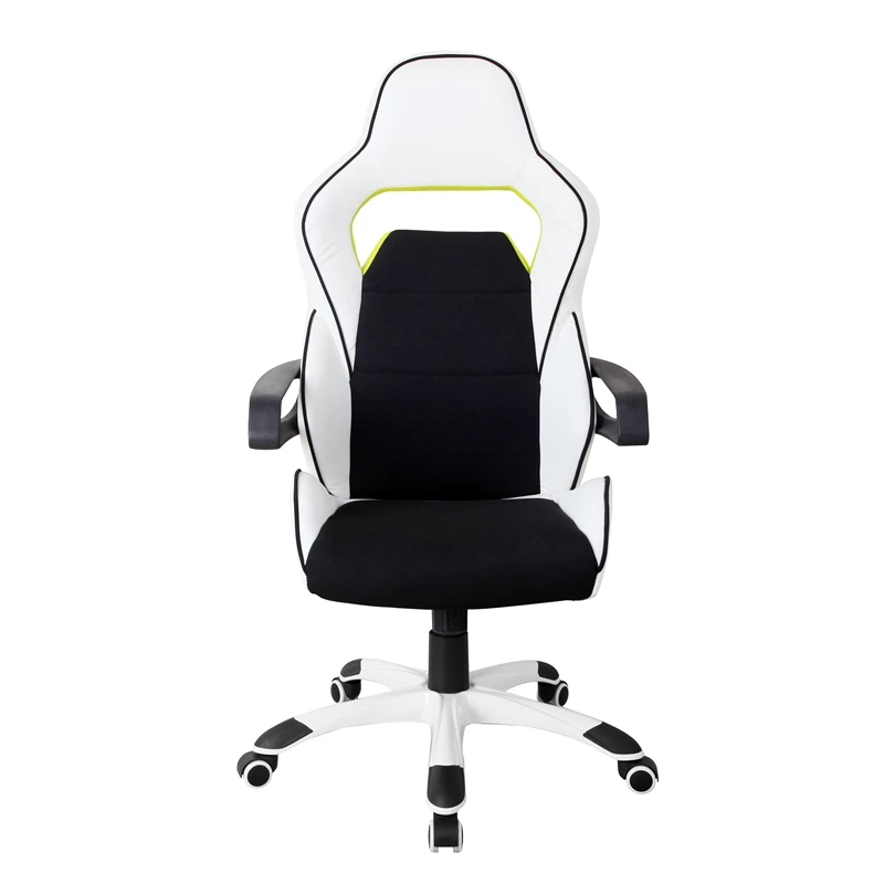 Cheap 🛒 Scranton & Co Ergonomic Fabric Racing Style Home & Office Chair In White 😉 6 Cheap 🛒 Scranton & Co Ergonomic Fabric Racing Style Home & Office Chair In White 😉 - Image 4
