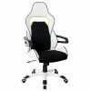 Cheap 🛒 Scranton & Co Ergonomic Fabric Racing Style Home & Office Chair In White 😉 -Deals Writing Desks Store 2438132 L