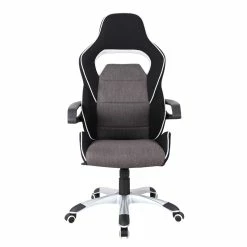 Brand new 👏 Scranton & Co Ergonomic Fabric Racing Style Office Chair In Gray And Black 🛒 -Deals Writing Desks Store 2438134 3 L