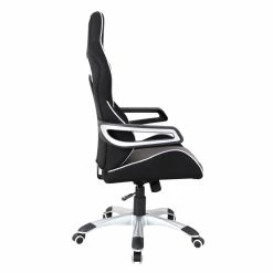 Brand new 👏 Scranton & Co Ergonomic Fabric Racing Style Office Chair In Gray And Black 🛒 -Deals Writing Desks Store 2438134 5 L