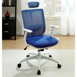 Brand new 😀 Scranton & Co Contemporary Fabric Office Chair In Blue 🔔 7 Brand new 😀 Scranton & Co Contemporary Fabric Office Chair In Blue 🔔 -Deals Writing Desks Store 2438135 1 L