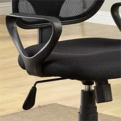 Wholesale 🥰 Scranton & Co Contemporary Fabric Adjustable Office Chair In Black 🎉 -Deals Writing Desks Store 2438145 5 L