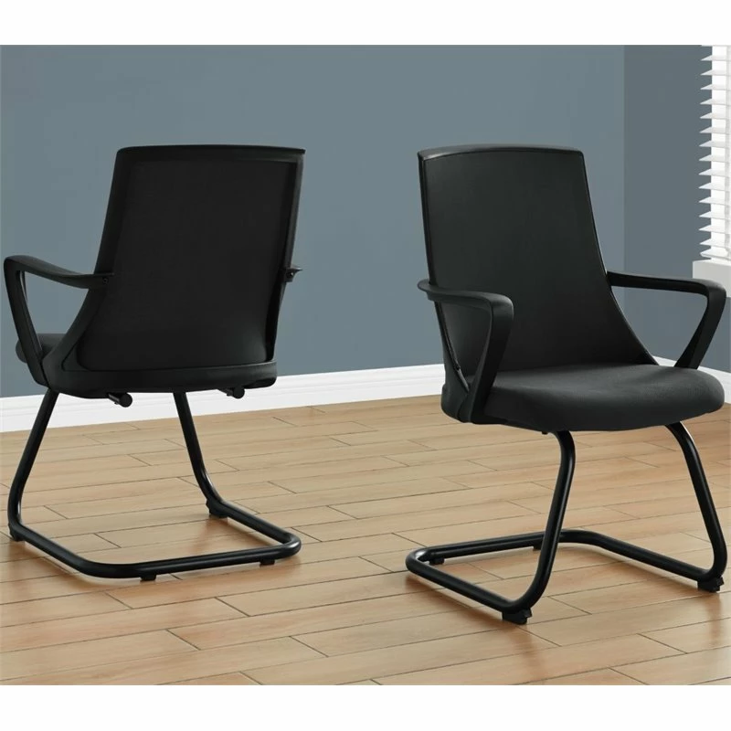 Best Sale 😍 Scranton & Co 35" Mid Back Office Reception Arm Chair In Black (Set Of 2) 🎁 4 Best Sale 😍 Scranton & Co 35" Mid Back Office Reception Arm Chair In Black (Set Of 2) 🎁 - Image 2