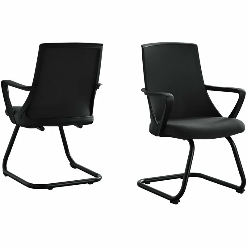 Best Sale 😍 Scranton & Co 35" Mid Back Office Reception Arm Chair In Black (Set Of 2) 🎁 3 Best Sale 😍 Scranton & Co 35" Mid Back Office Reception Arm Chair In Black (Set Of 2) 🎁