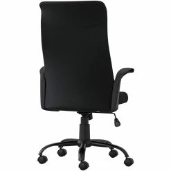 Coupon 👏 Scranton & Co 40.5"Contemporary Ergonomic High Back Office Swivel Chair In Black 😍 -Deals Writing Desks Store 2438158 2 L