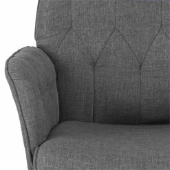 Deals 😍 Scranton & Co Modern Fabric Upholstered Tufted Office Chair With Arms In Gray 👍 -Deals Writing Desks Store 2438162 7 L