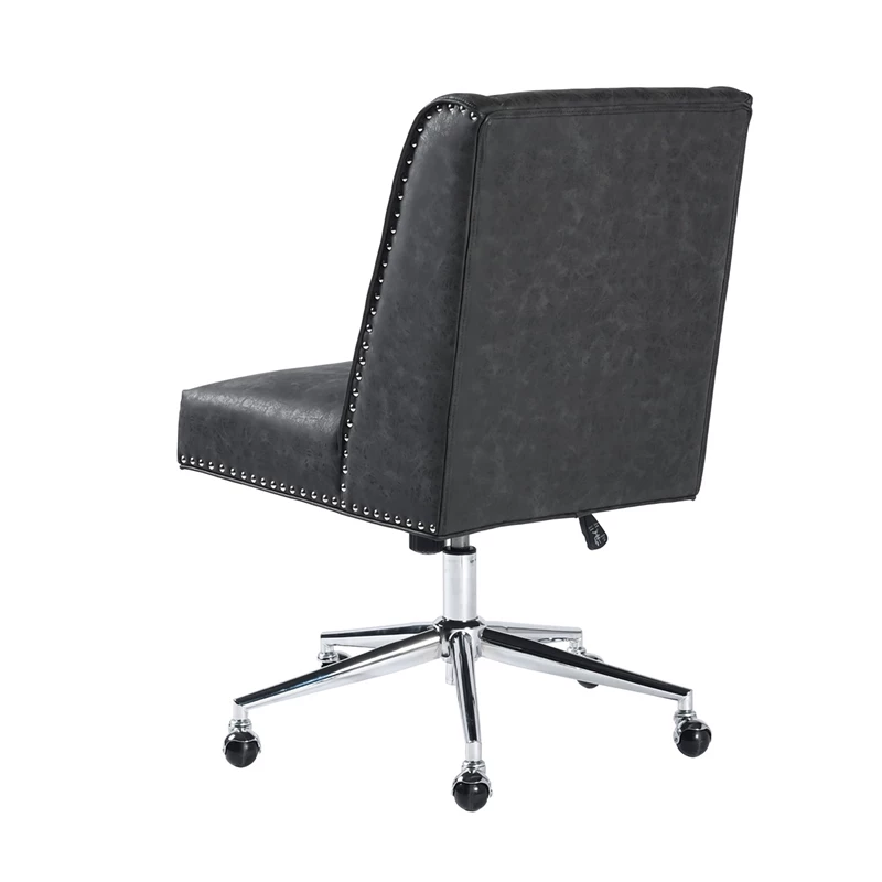 Cheapest ๐ CRO Decor Suttner Upholstered Sponge Leather Middle Office Chair In Black ๐ 9 Cheapest ๐ CRO Decor Suttner Upholstered Sponge Leather Middle Office Chair In Black ๐ - Image 7