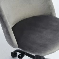 Best Sale ✨ CRO Decor Velvet Secretary Office Chair In Black 🧥 Coating Metal Base In Gray ✔️ -Deals Writing Desks Store 2438775 4 L