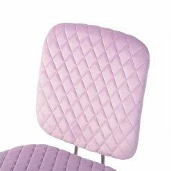 Hot Sale 🤩 CRO Decor Velvet Secretary Office Chair In Metal Base Pink 🧨 -Deals Writing Desks Store 2438778 7 L