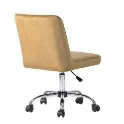 Brand new ๐ CRO Decor Velvet Secretary Office Chair In Metal Base In Yellow ๐คฉ 13 Brand new ๐ CRO Decor Velvet Secretary Office Chair In Metal Base In Yellow ๐คฉ -Deals Writing Desks Store 2438787 2 L