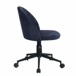 Promo 🎁 CRO Decor Velvet Fabric Secretary Office Chair Rolling Home Chair In Blue 🤩 12 Promo 🎁 CRO Decor Velvet Fabric Secretary Office Chair Rolling Home Chair In Blue 🤩 -Deals Writing Desks Store 2438812 2 L