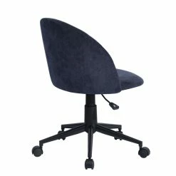 Promo 🎁 CRO Decor Velvet Fabric Secretary Office Chair Rolling Home Chair In Blue 🤩 13 Promo 🎁 CRO Decor Velvet Fabric Secretary Office Chair Rolling Home Chair In Blue 🤩 -Deals Writing Desks Store 2438812 3 L