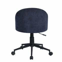 Promo 🎁 CRO Decor Velvet Fabric Secretary Office Chair Rolling Home Chair In Blue 🤩 14 Promo 🎁 CRO Decor Velvet Fabric Secretary Office Chair Rolling Home Chair In Blue 🤩 -Deals Writing Desks Store 2438812 4 L