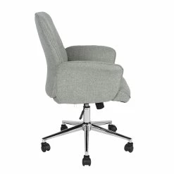 Best Pirce 🧨 CRO Decor Home Office Chairs Upholstery In Tweed Fabric Gray 🤩 -Deals Writing Desks Store 2439713 2 L