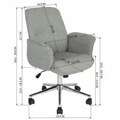 Best Pirce 🧨 CRO Decor Home Office Chairs Upholstery In Tweed Fabric Gray 🤩 -Deals Writing Desks Store 2439713 4 L