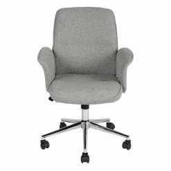 Best Pirce 🧨 CRO Decor Home Office Chairs Upholstery In Tweed Fabric Gray 🤩