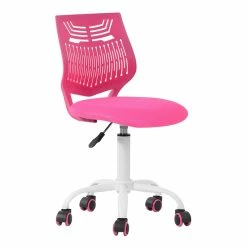 Flash Sale ✔️ CRO Decor Secretary Office Chair Plastic Rolling Home In Rose Pink ✔️ 11 Flash Sale ✔️ CRO Decor Secretary Office Chair Plastic Rolling Home In Rose Pink ✔️ -Deals Writing Desks Store 2439715 1 L