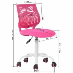 Flash Sale ✔️ CRO Decor Secretary Office Chair Plastic Rolling Home In Rose Pink ✔️ 15 Flash Sale ✔️ CRO Decor Secretary Office Chair Plastic Rolling Home In Rose Pink ✔️ -Deals Writing Desks Store 2439715 5 L