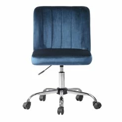 Best Pirce ⌛ CRO Decor Velvet Home Office Desk Chairs Adjustable Task Desk Chair In Blue 🌟