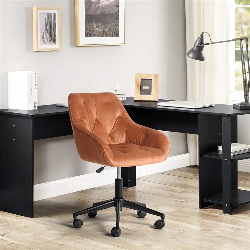 Budget ✔️ CRO Decor Velvet Home Office Desk Chairs Adjustable Task Desk Chair In Orange 🔥 3 Budget ✔️ CRO Decor Velvet Home Office Desk Chairs Adjustable Task Desk Chair In Orange 🔥