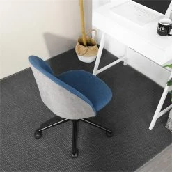 Budget 🔥 CRO Decor Office Chair Height Adjustable Swivel Task Chairs In Blue Fabric 🎁 -Deals Writing Desks Store 2440217 2 L