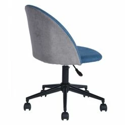Budget 🔥 CRO Decor Office Chair Height Adjustable Swivel Task Chairs In Blue Fabric 🎁 -Deals Writing Desks Store 2440217 6 L