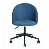 Budget 🔥 CRO Decor Office Chair Height Adjustable Swivel Task Chairs In Blue Fabric 🎁 -Deals Writing Desks Store 2440217 L