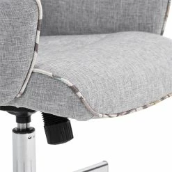 Discount ✔️ CRO Decor Fabric Rolling Home Office Upholstered Task Chair In Gray 😍 -Deals Writing Desks Store 2440218 8 L