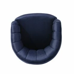 Deals 😉 FurnitureR Canna Swivel Padded Velvet Task Office Chair In Midnight Blue/Gold 💯 -Deals Writing Desks Store 2440235 5 L