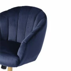 Deals 😉 FurnitureR Canna Swivel Padded Velvet Task Office Chair In Midnight Blue/Gold 💯 -Deals Writing Desks Store 2440235 6 L