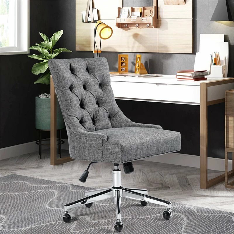 Best reviews of ❤️ FurnitureR Chaden Swivel Modern Fabric Upholstered Office Chair In Charcoal Gray 🔔 4 Best reviews of ❤️ FurnitureR Chaden Swivel Modern Fabric Upholstered Office Chair In Charcoal Gray 🔔 - Image 2