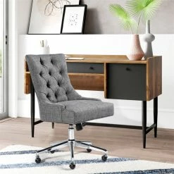 Best reviews of ❤️ FurnitureR Chaden Swivel Modern Fabric Upholstered Office Chair In Charcoal Gray 🔔 16 Best reviews of ❤️ FurnitureR Chaden Swivel Modern Fabric Upholstered Office Chair In Charcoal Gray 🔔 -Deals Writing Desks Store 2440237 6 L
