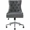 Best reviews of ❤️ FurnitureR Chaden Swivel Modern Fabric Upholstered Office Chair In Charcoal Gray 🔔