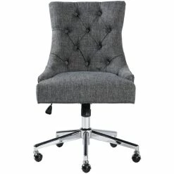 Best reviews of ❤️ FurnitureR Chaden Swivel Modern Fabric Upholstered Office Chair In Charcoal Gray 🔔