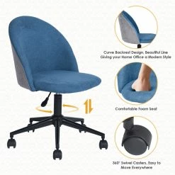 Cheap 😀 FurnitureR Dudley Swivel Seat Fabric Upholstered Office Chair In Dark Blue ⭐ 15 Cheap 😀 FurnitureR Dudley Swivel Seat Fabric Upholstered Office Chair In Dark Blue ⭐ -Deals Writing Desks Store 2440242 10 L