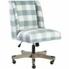 New 😉 FurnitureR Bormuth Fabric & Wood Home Office Chair In Patterned Blue/White ❤️ -Deals Writing Desks Store 2440246 L