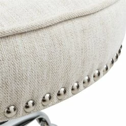 Best deal 🔔 FurnitureR Bowden Fabric Upholstered & Metal Office Chair In Beige/Tan 🎁 -Deals Writing Desks Store 2440247 6 L